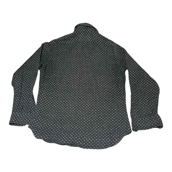 Taylor Stitch Shirt Mens 38 Navy Blue Geometric Button Up Handmade California - Picture 2 of 5